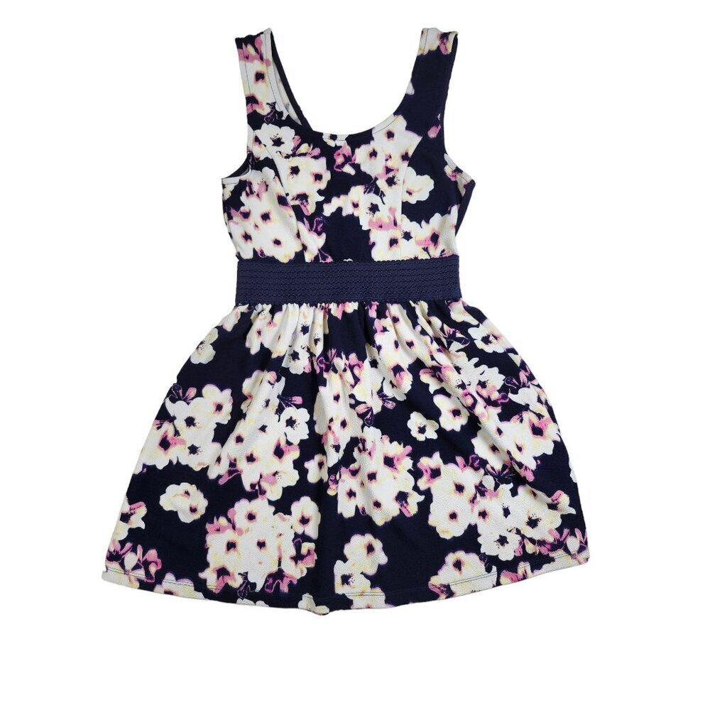 Trixxi sleeveless navy, pink, and white mini‎ dress, size small